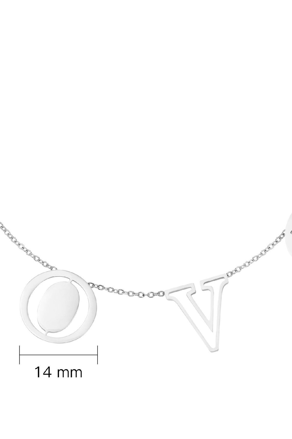 Collier Letters Love Argenté Acier inoxydable h5Image3