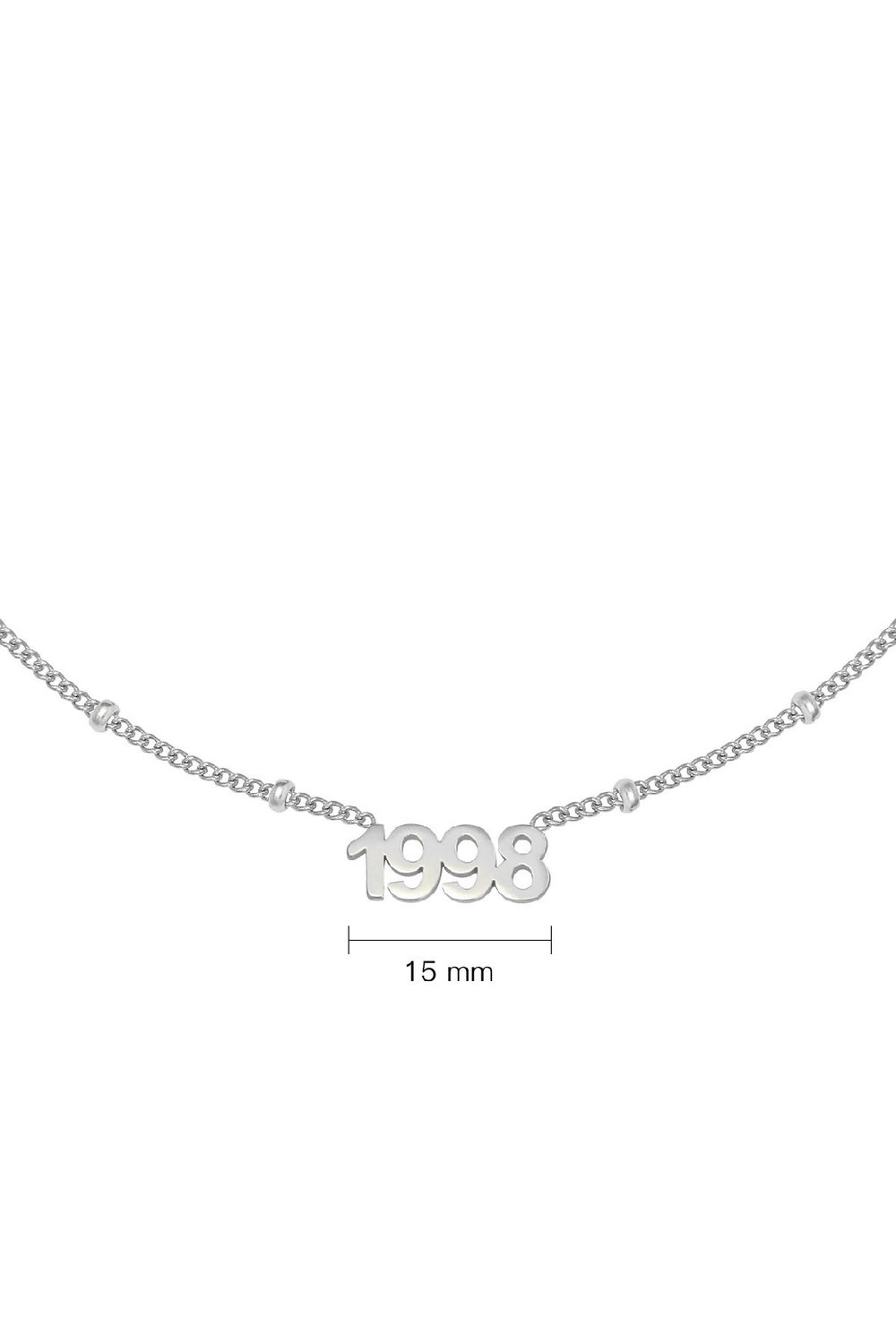 Collier Year 1998 Argenté Acier inoxydable h5Image2