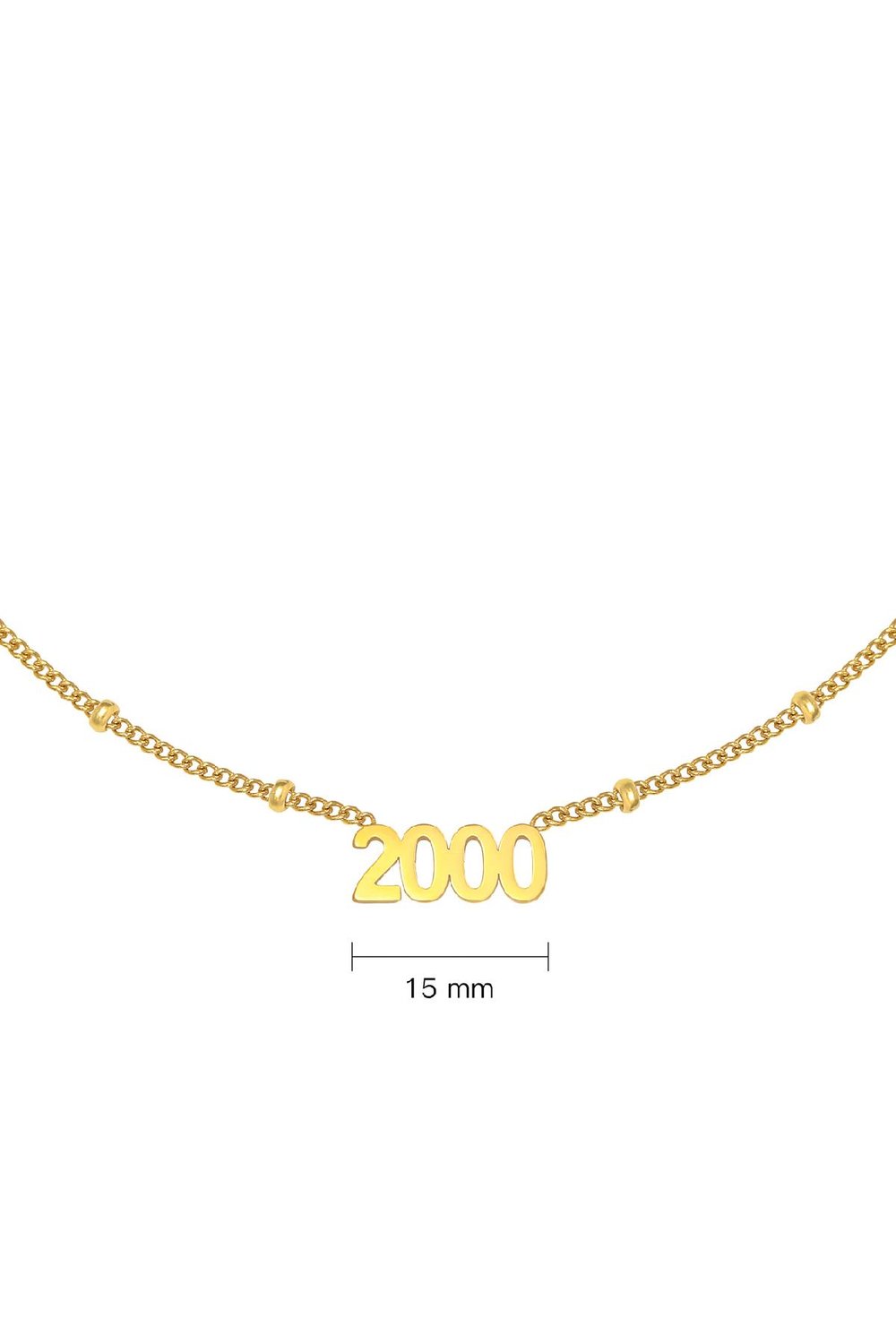 Halskette Year 2000 Goldfarbe Edelstahl h5Bild2