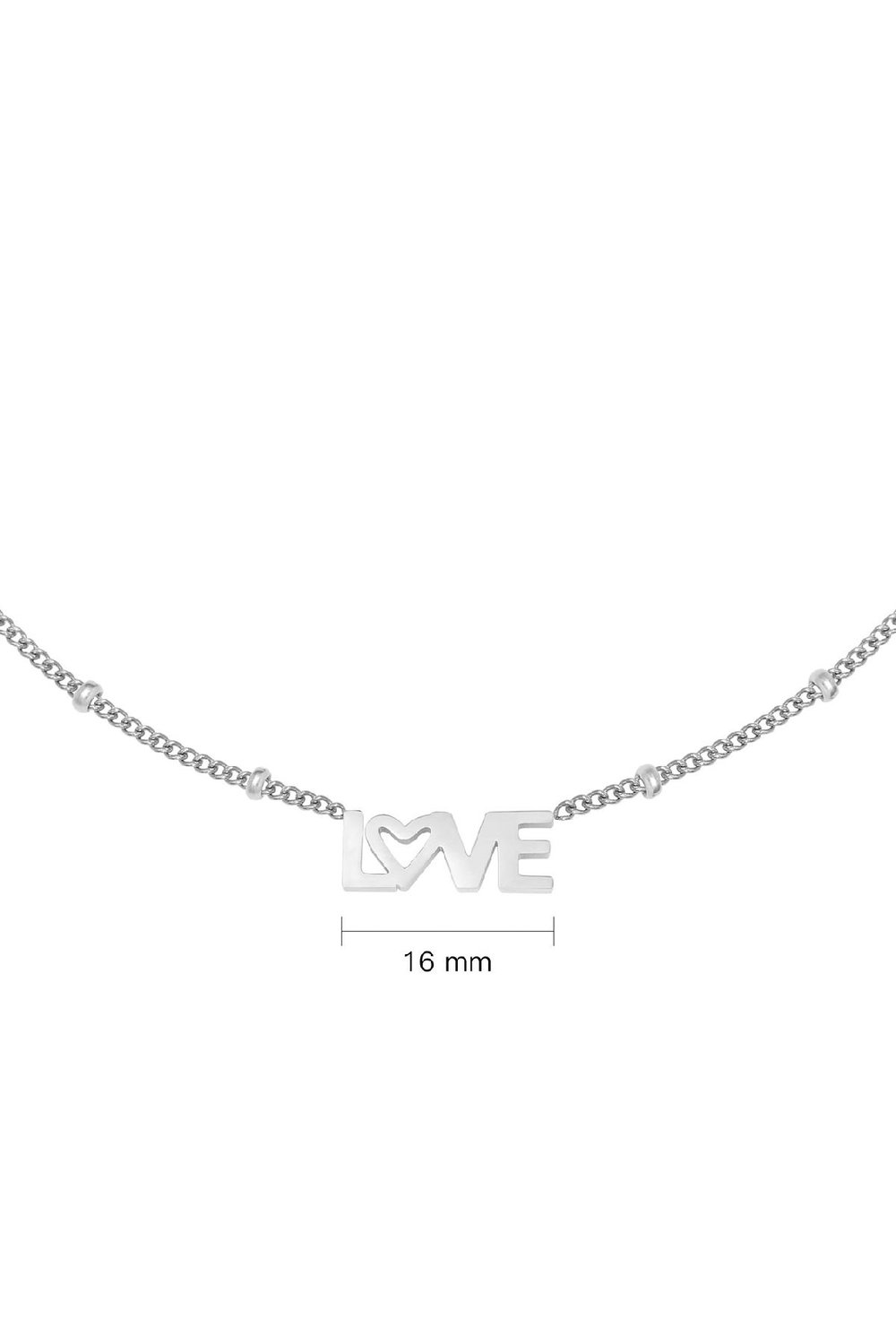 Ketting Dotted LOVE Zilver Stainless Steel h5Afbeelding2