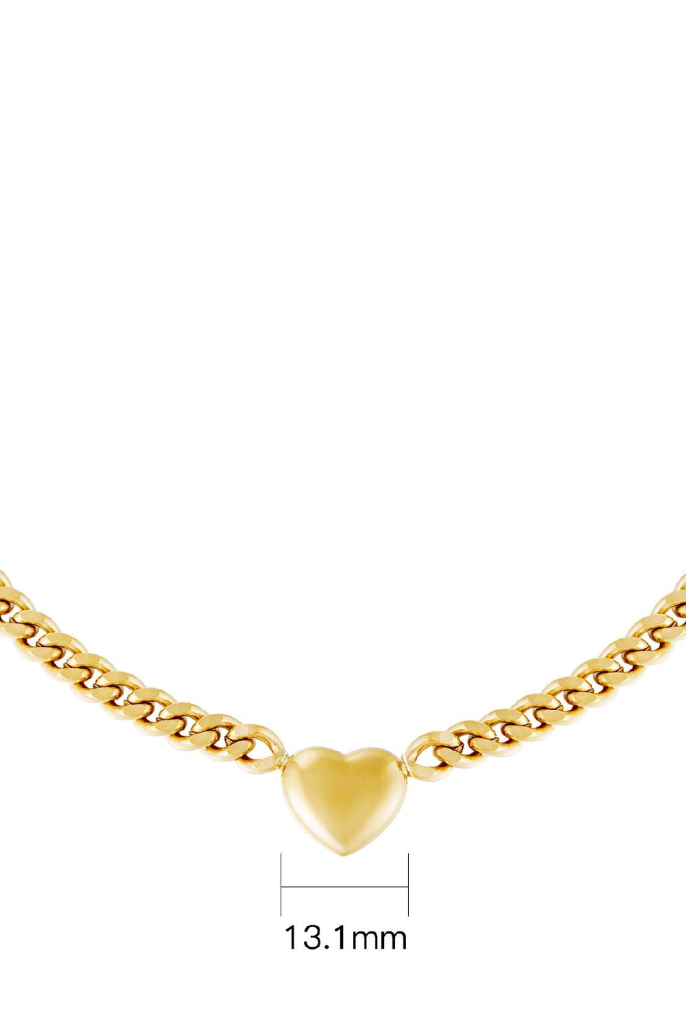 Ketting Chained Heart Goud kleur Stainless Steel Afbeelding3