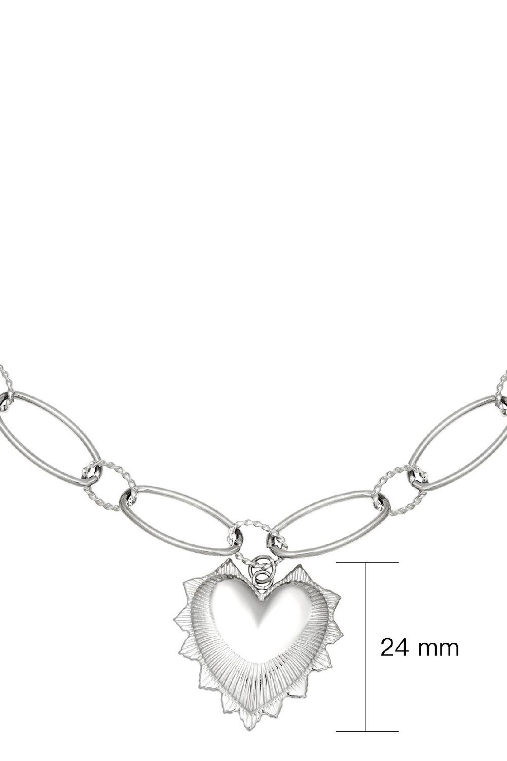 Collier big chunky heart Argenté Acier inoxydable Image3