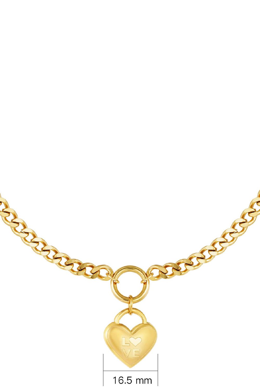 Collar Un Corazón Lleno De Amor Color dorado Acero inoxidable h5Imagen5