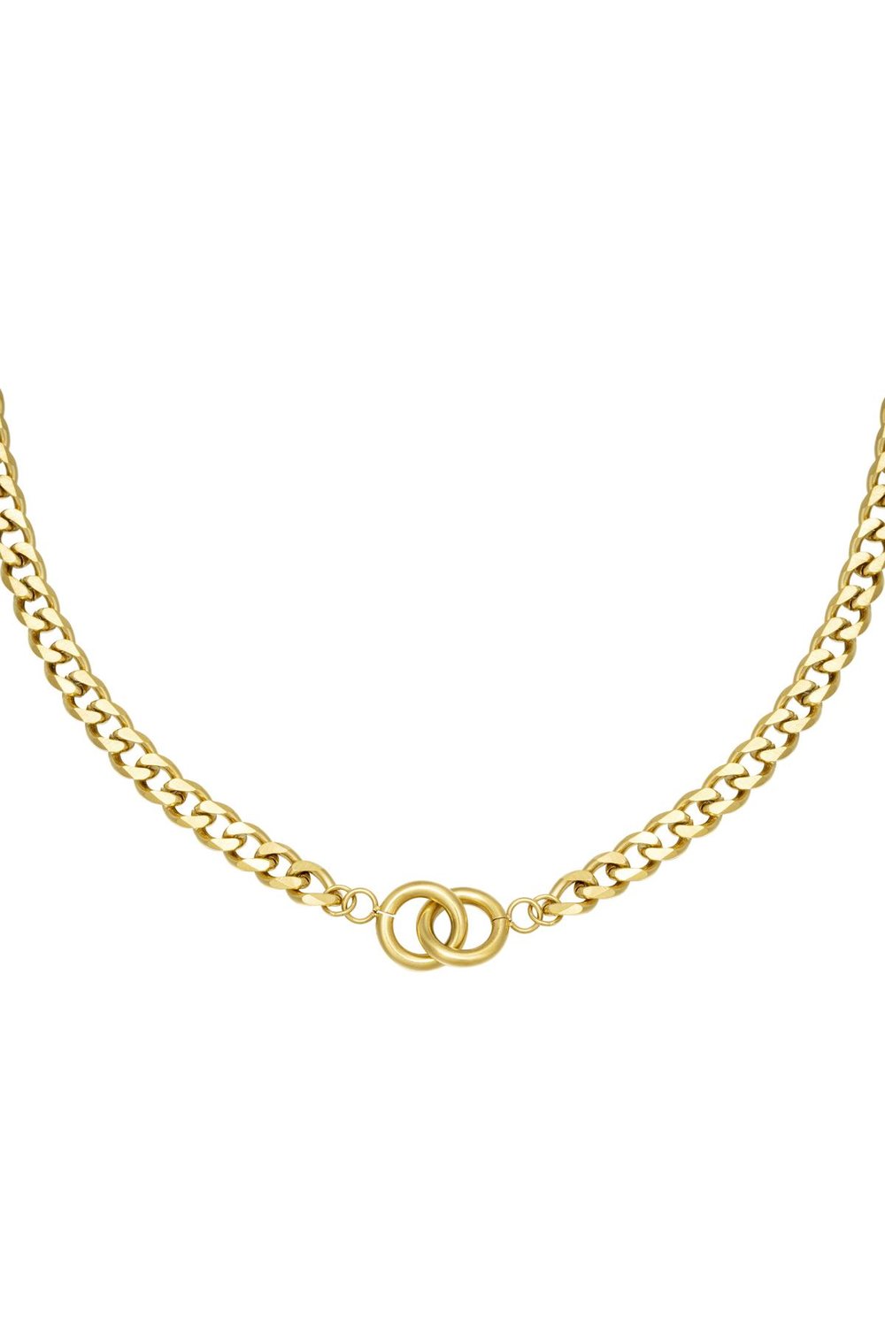 Necklace Intertwined Silver Color Stainless Steel 