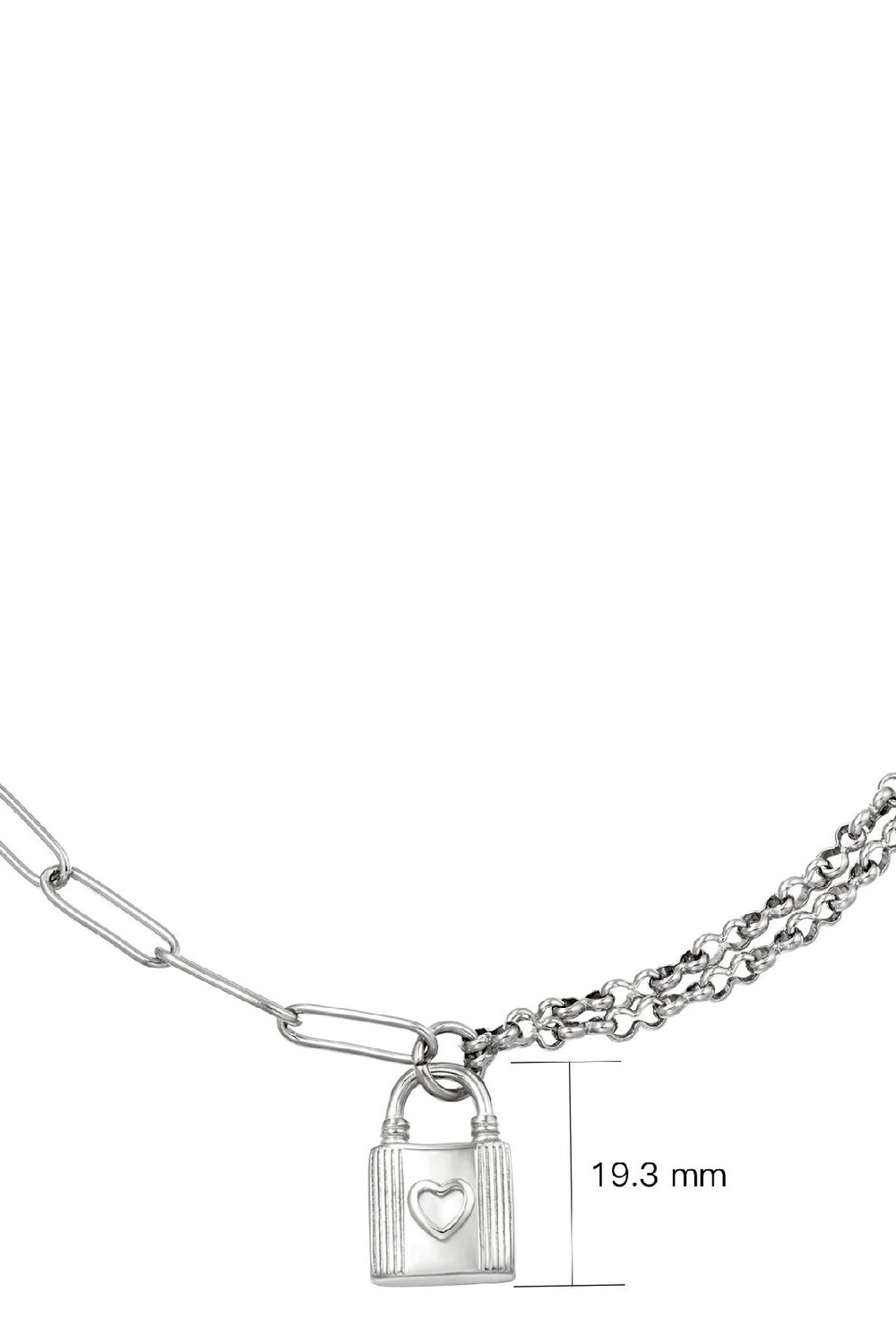 Acier inoxydable collier serrure Argenté h5Image3