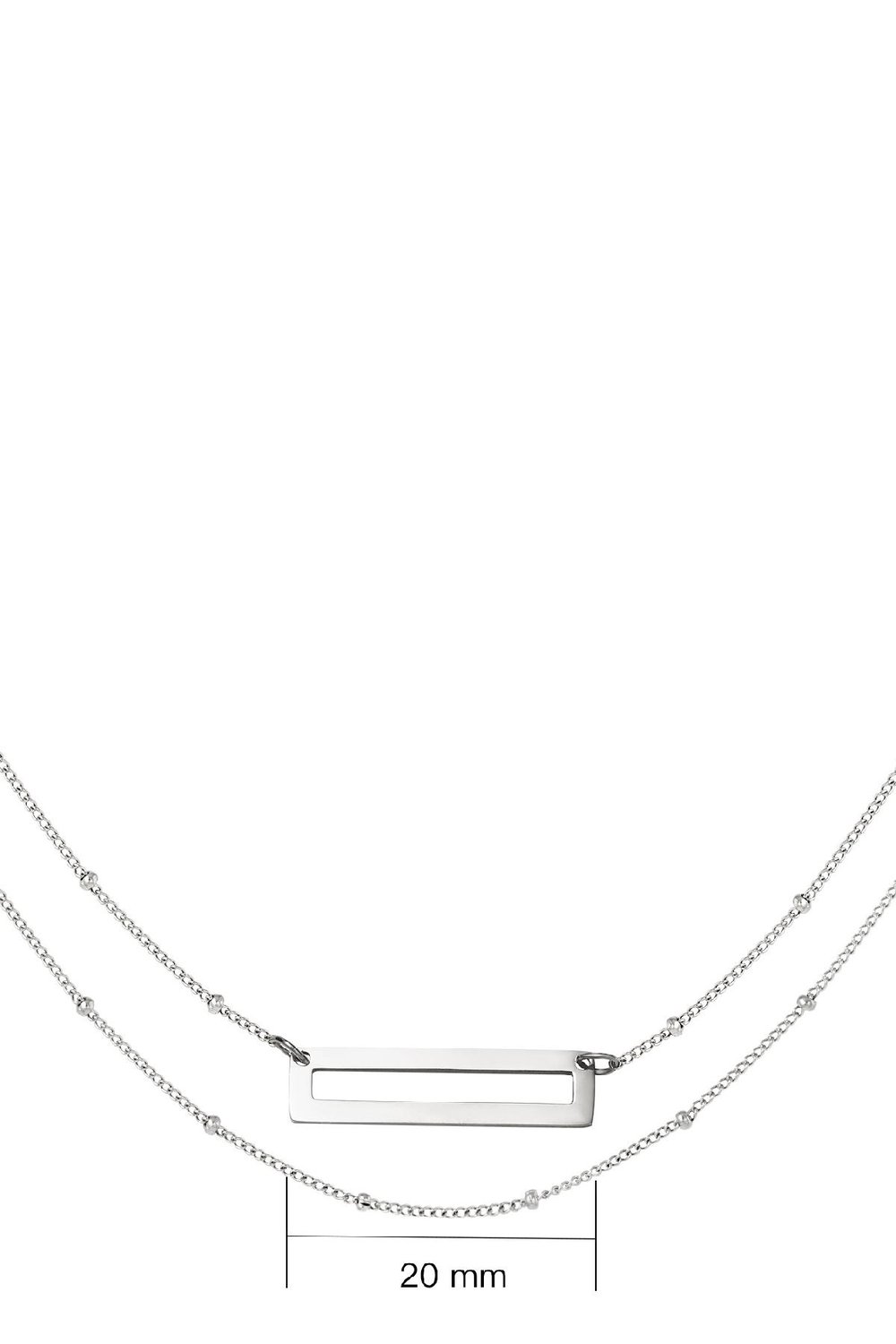 Edelstahlkette Rechteck Silber h5Bild2