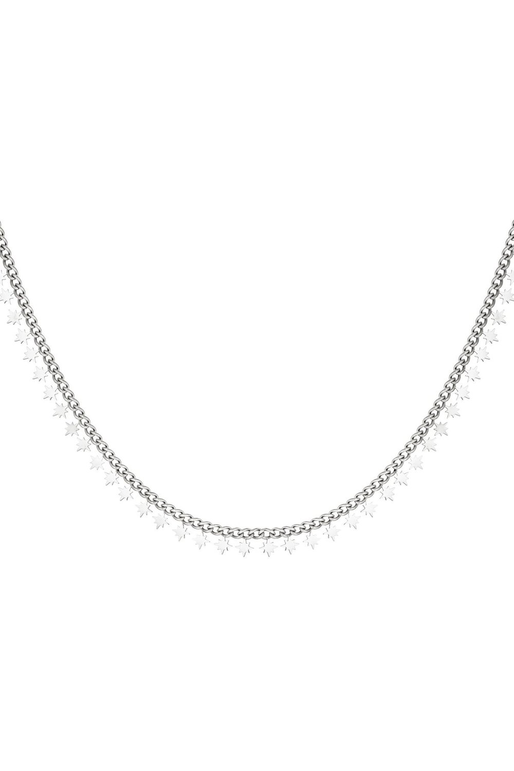 stainless steel necklace sparkling stars
