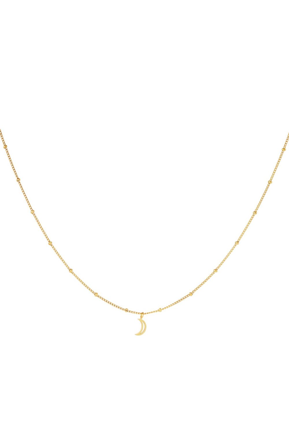 Minimalistic necklace open moon Silver Color Stainless Steel