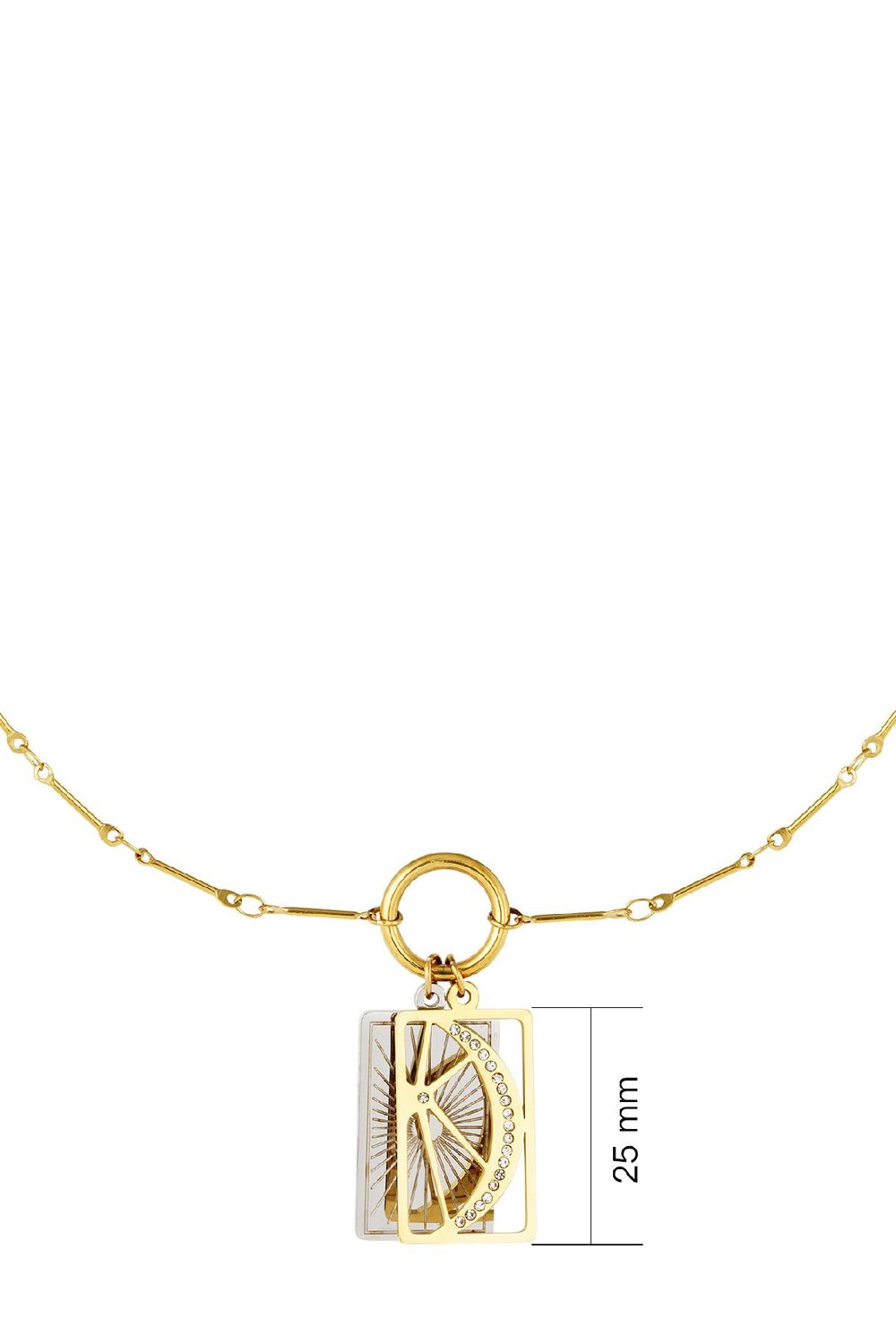 RVS ketting zirkoon Goud kleur Stainless Steel h5Afbeelding4