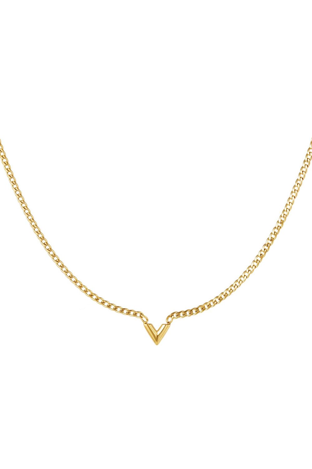stainless steel necklace letter v