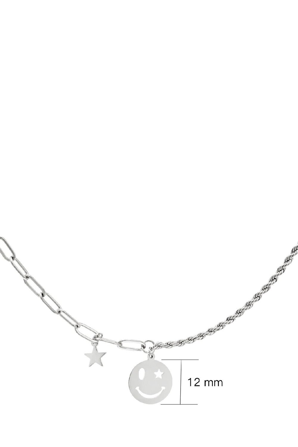 Edelstahlkette Smiley und Stern  Bild4