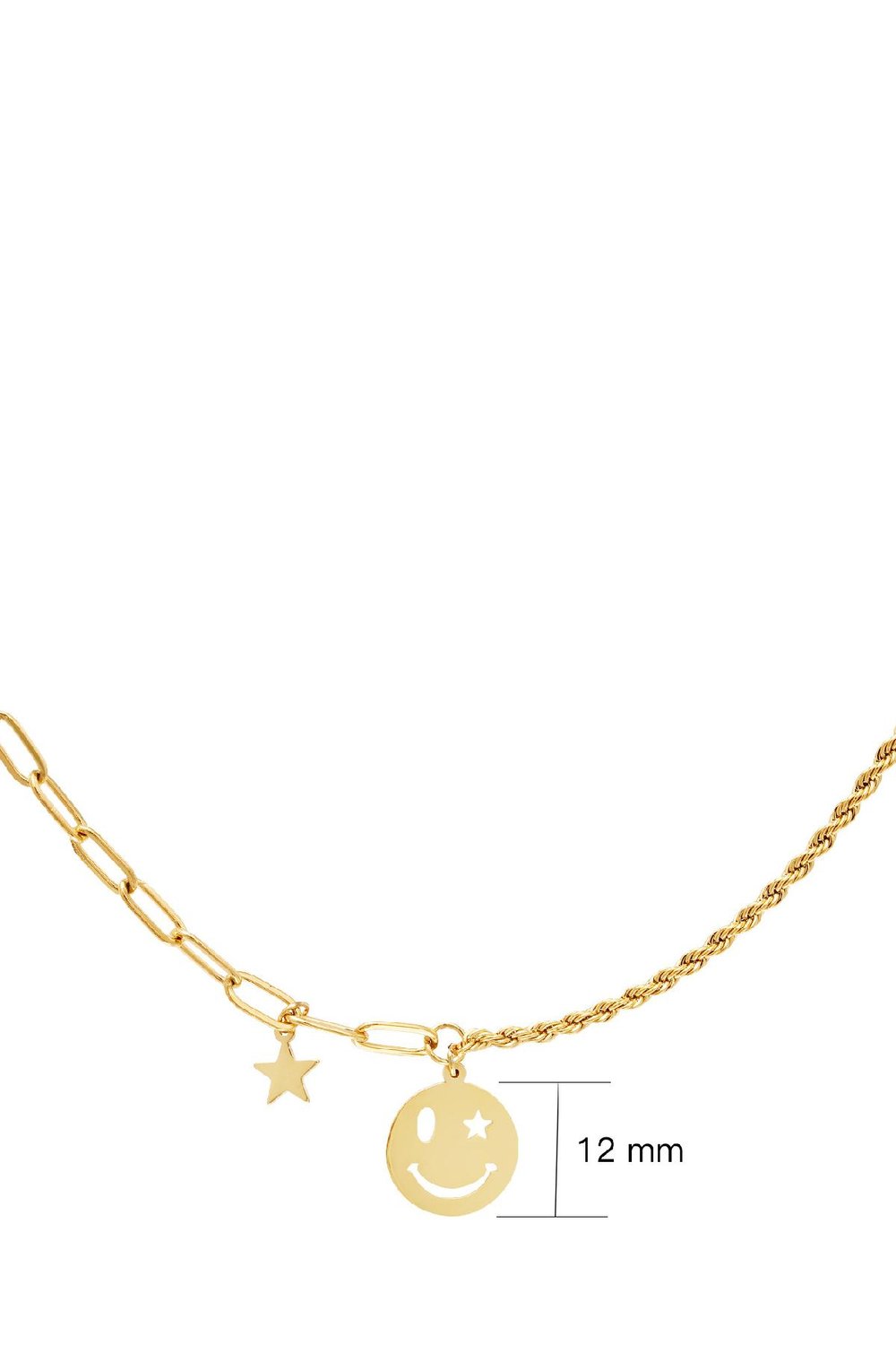 Edelstahlkette Smiley und Stern  Bild3