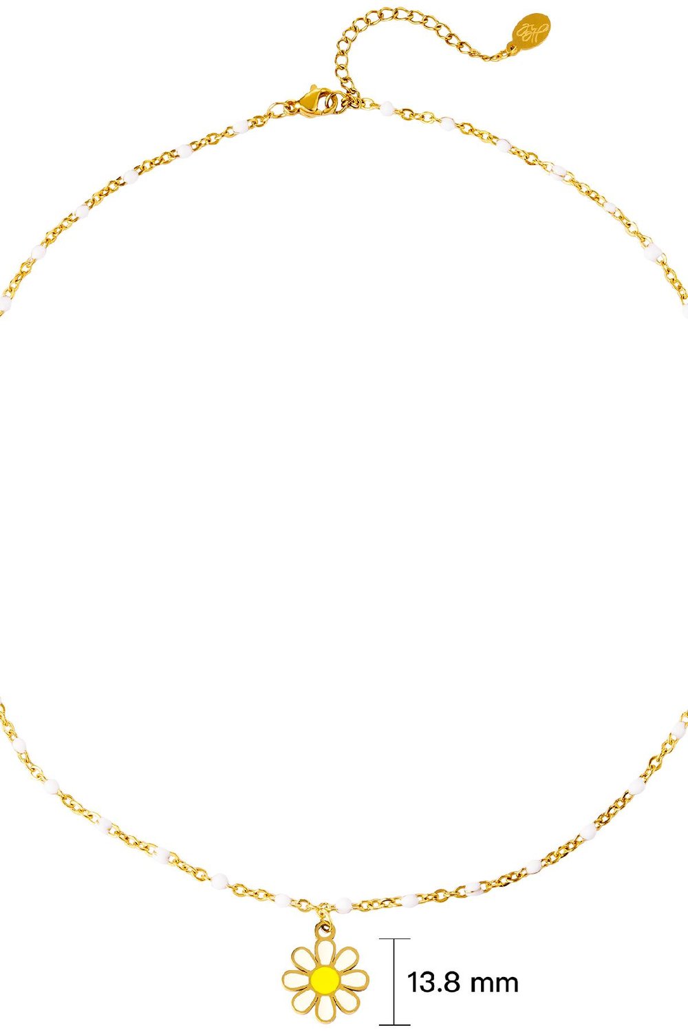 collier marguerite en acier inoxydable couleur or h5Image3