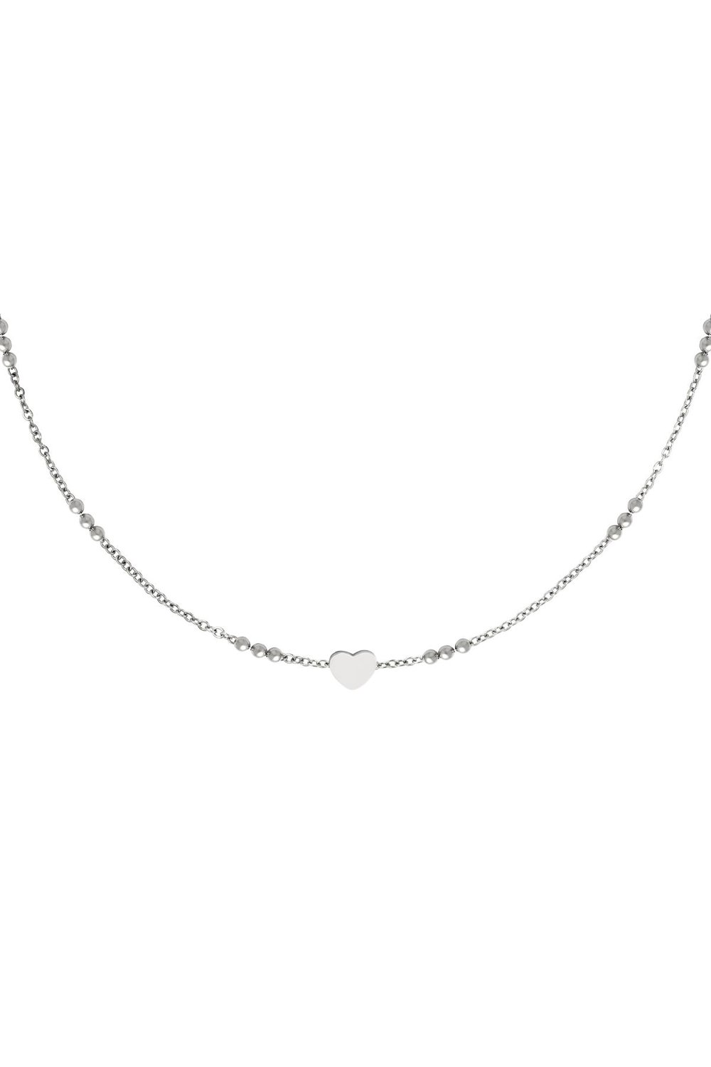 collier coeur en acier inoxydable couleur or