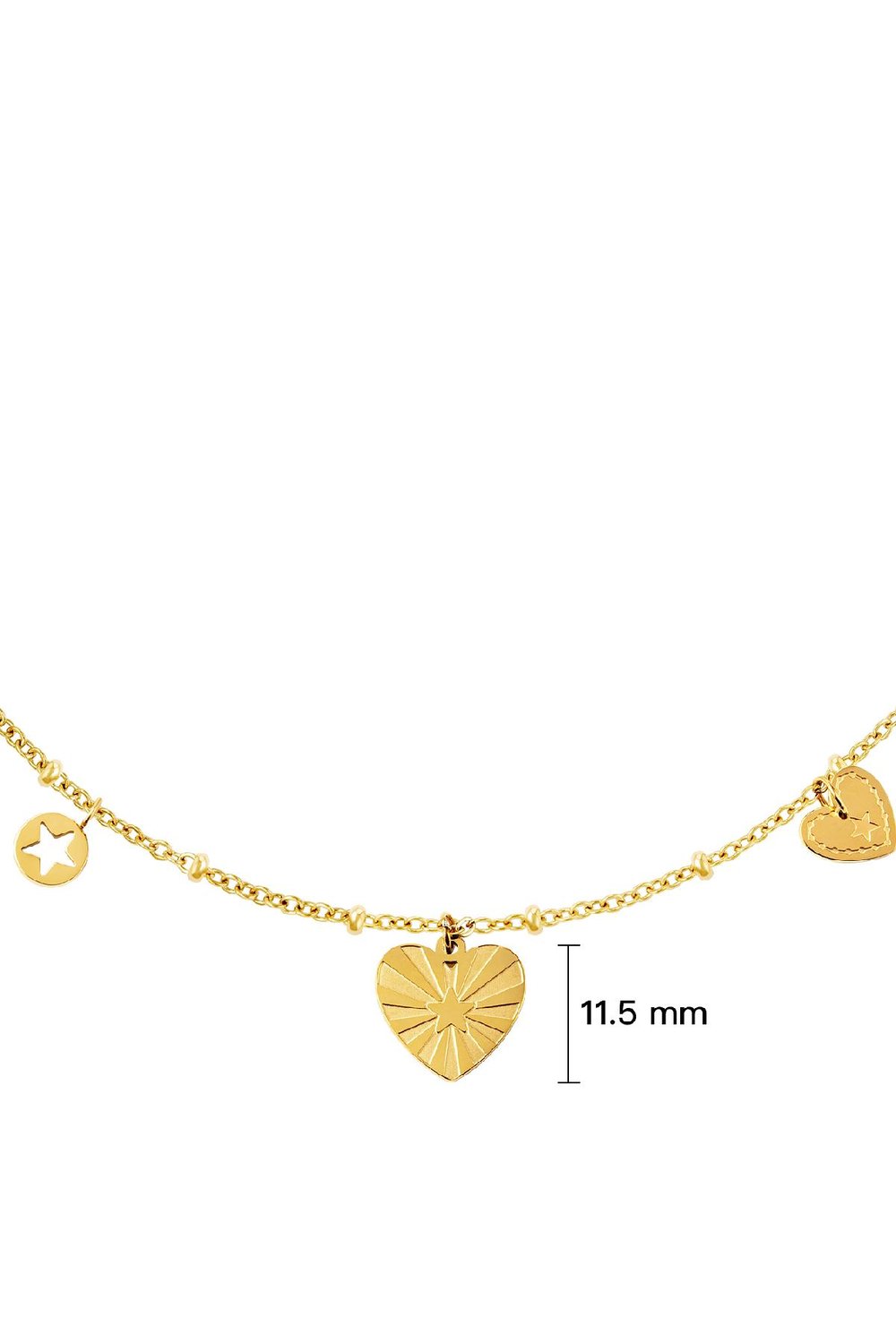 cuori di collana in acciaio inossidabile Gold Stainless Steel h5Immagine3