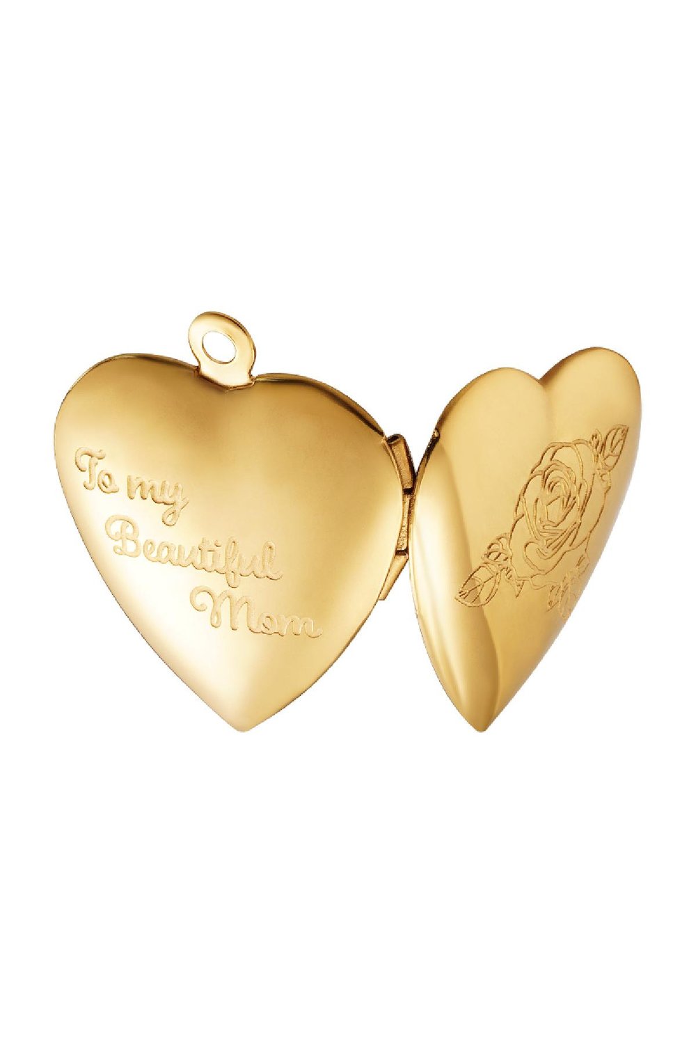 Corazón Medallón Día de la Madre Rosa Color dorado Acero inoxidable h5Imagen2