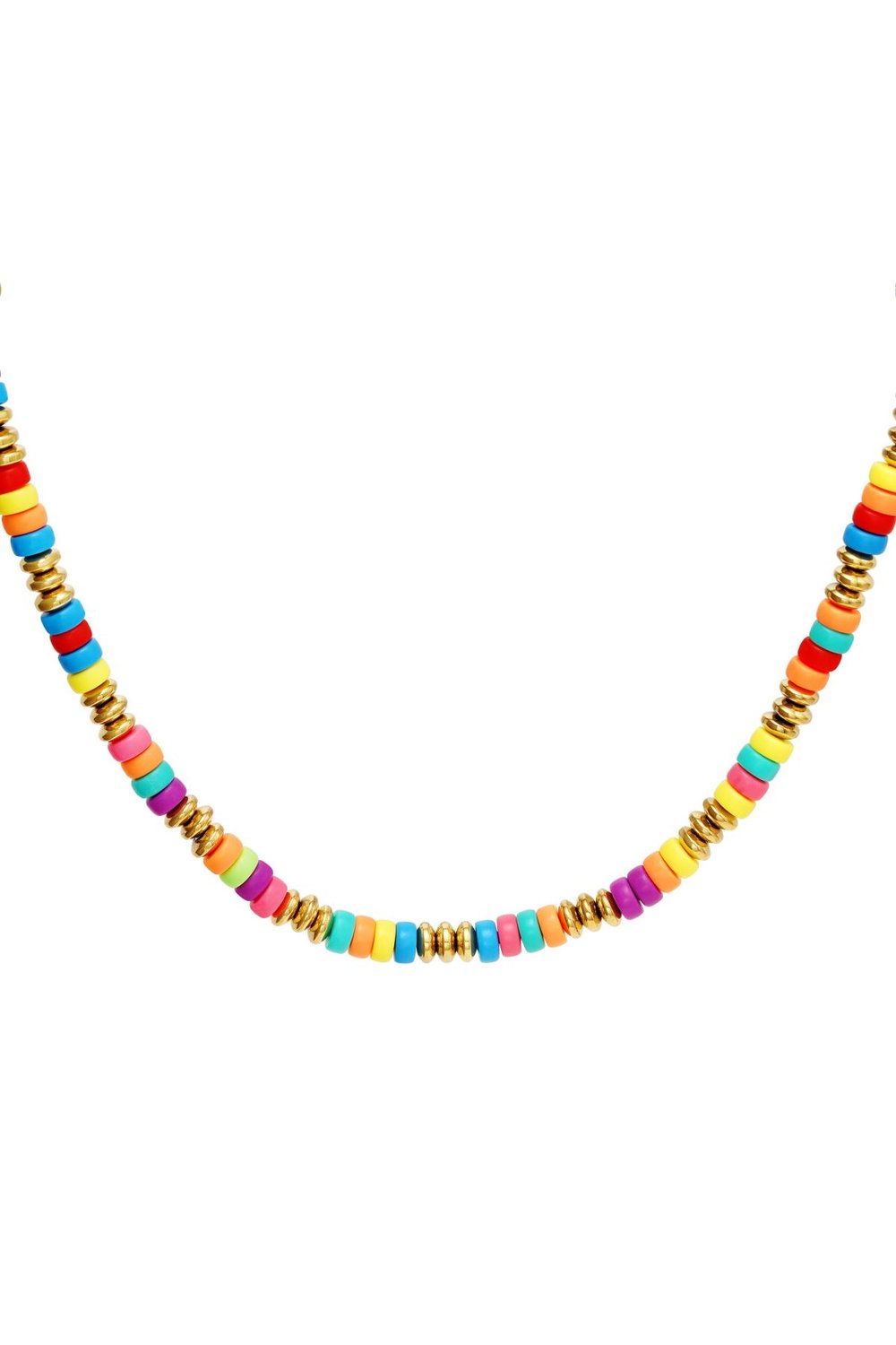 Colourful beads necklace Multi polymer clay 