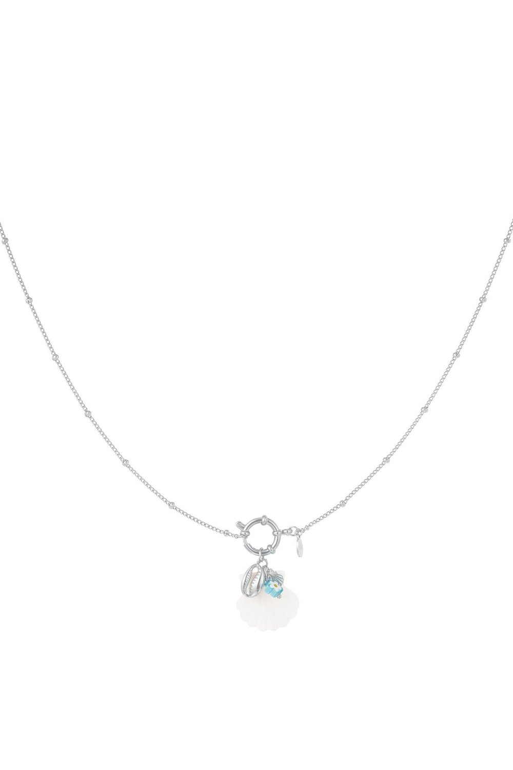 Necklace with shell charm - Beach collection Silver Color Stainless Steel 