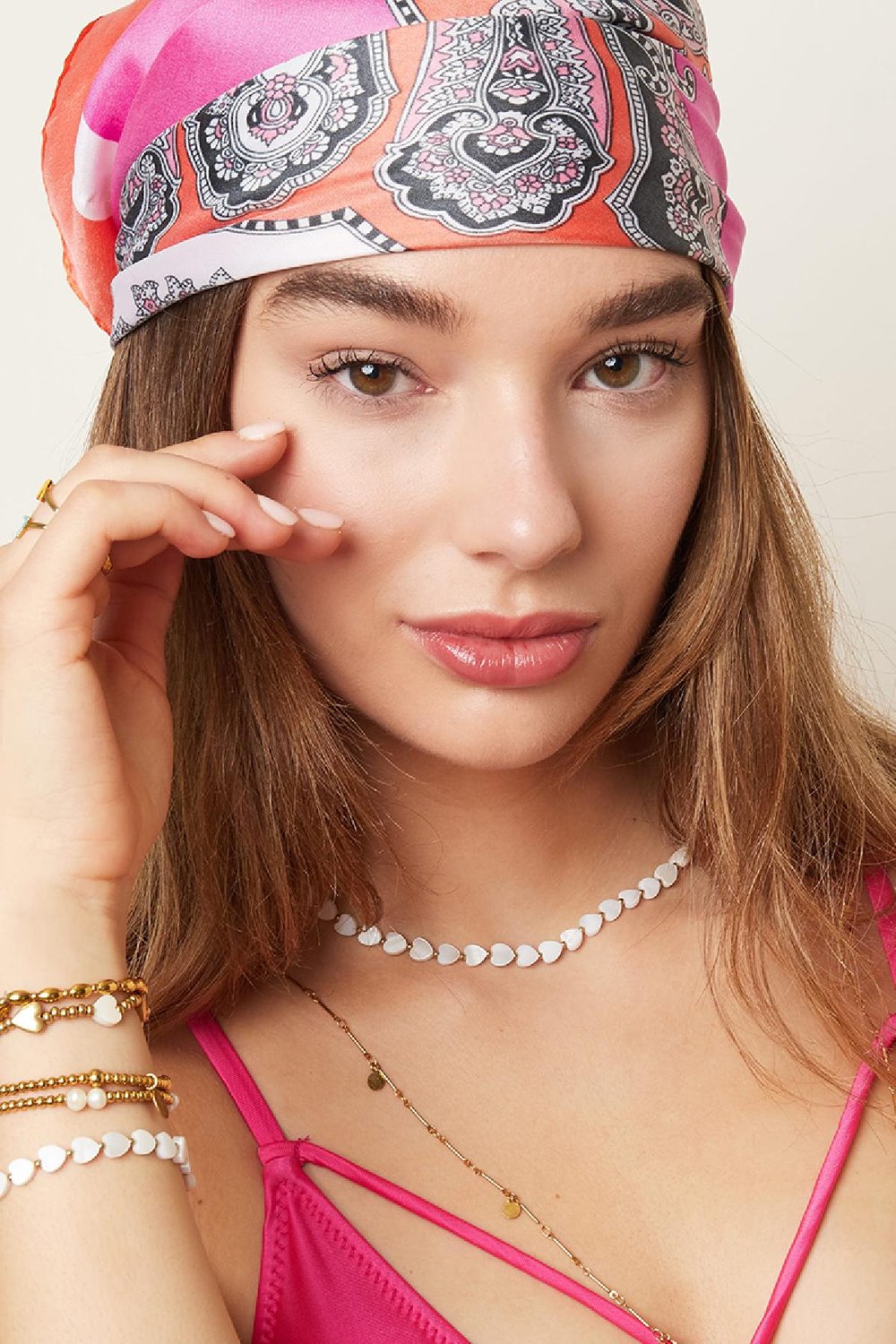 Hart ketting - Strandcollectie Wit Goud kleur Schelpjes Afbeelding3