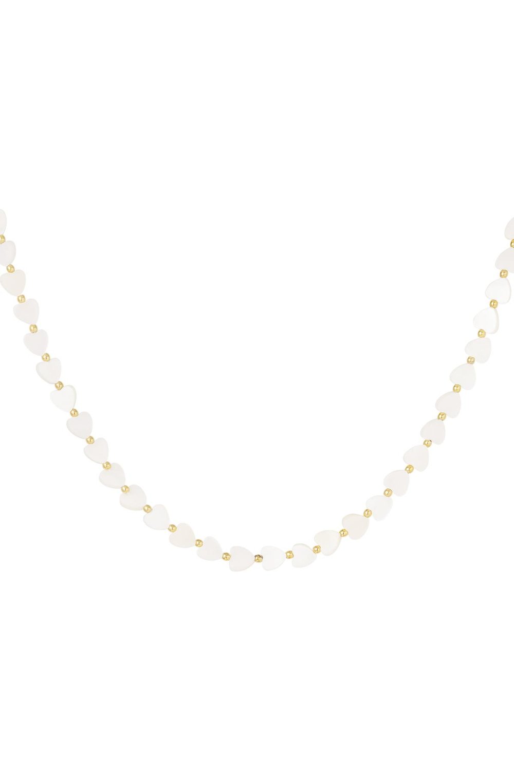 Hart ketting - Strandcollectie Wit Goud kleur Schelpjes 