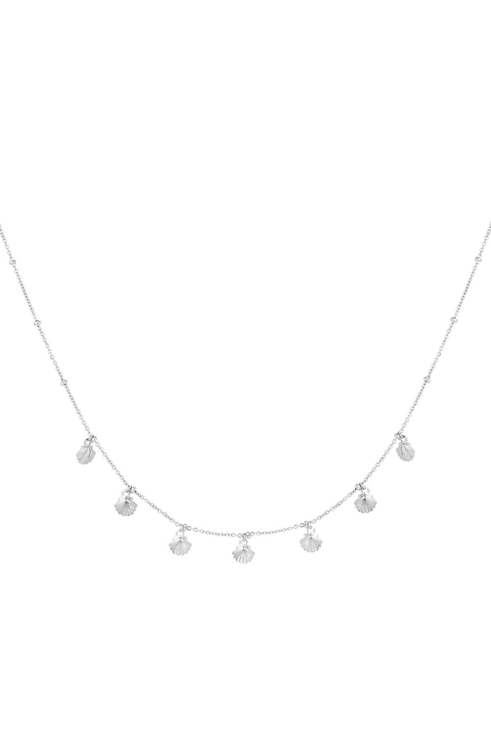 Dangling shells necklace - Beach collection Silver Color Stainless Steel 