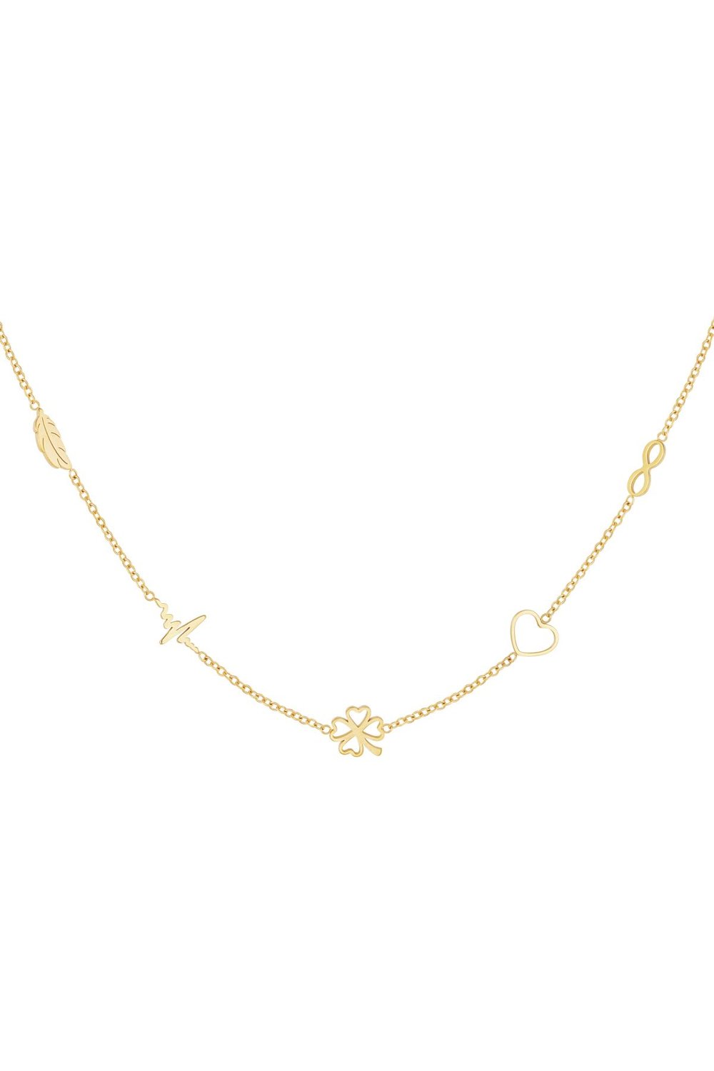 Minimalist necklace with charms Silver Color Stainless Steel