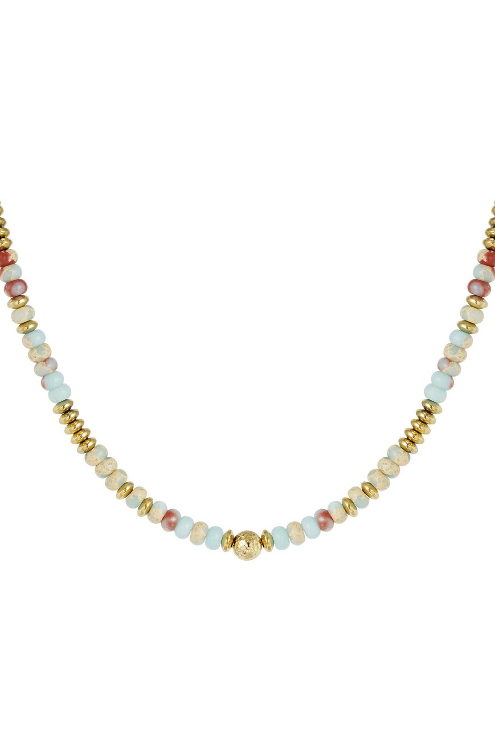 Necklace with multi-coloured stone beads - Natural stone collection 