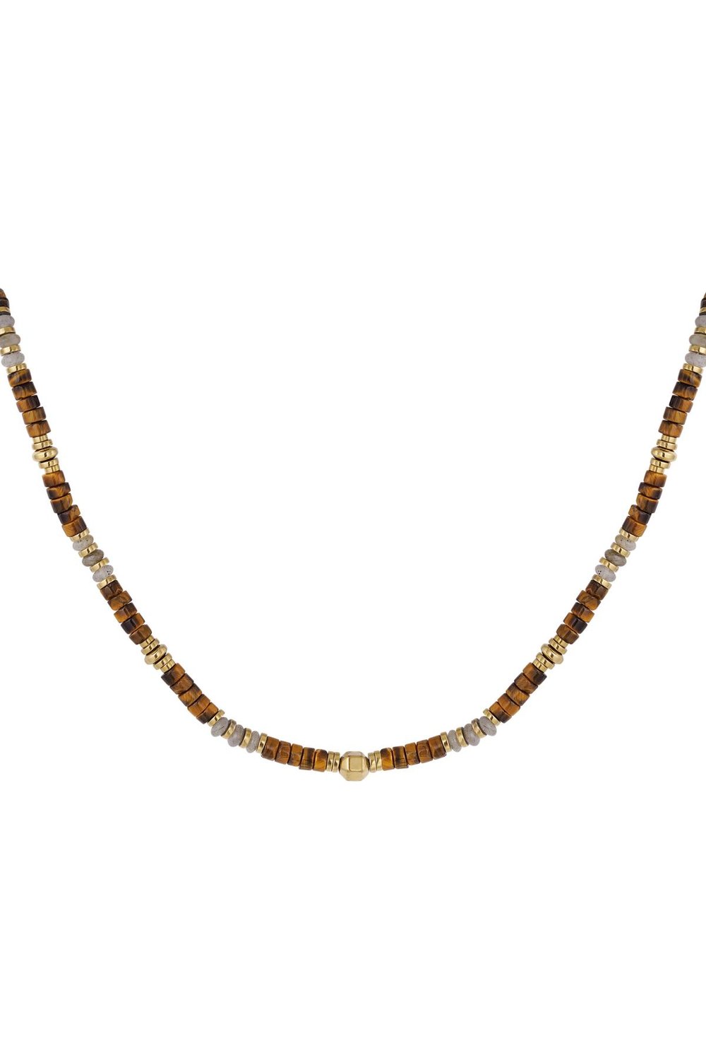 necklace with small colored stones green & 