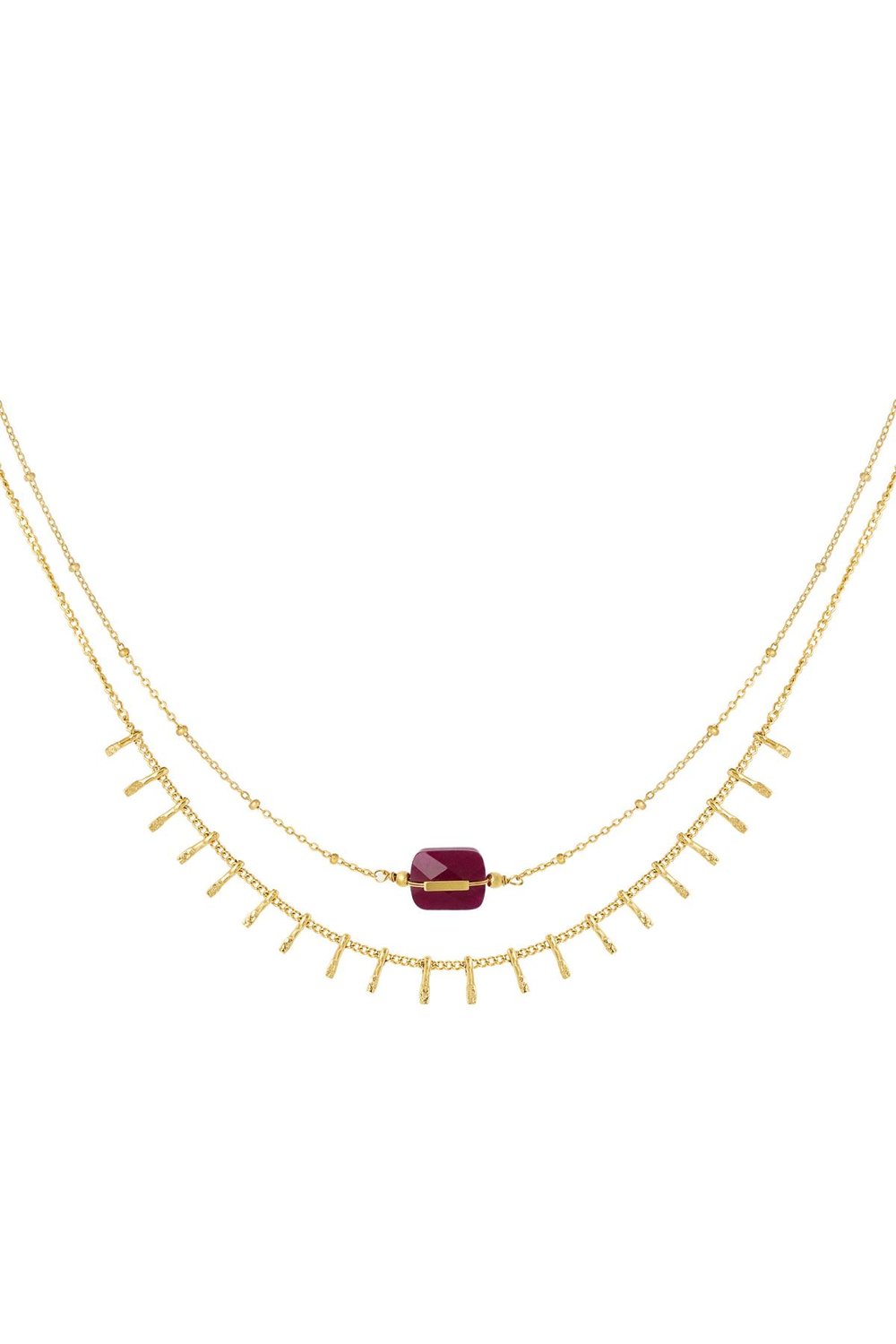 necklace with details - natural stone collection orange & 