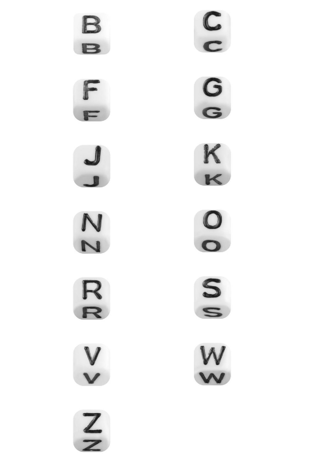 Perles DIY Letter A - 6MM Noir & White Plastique h5Image2