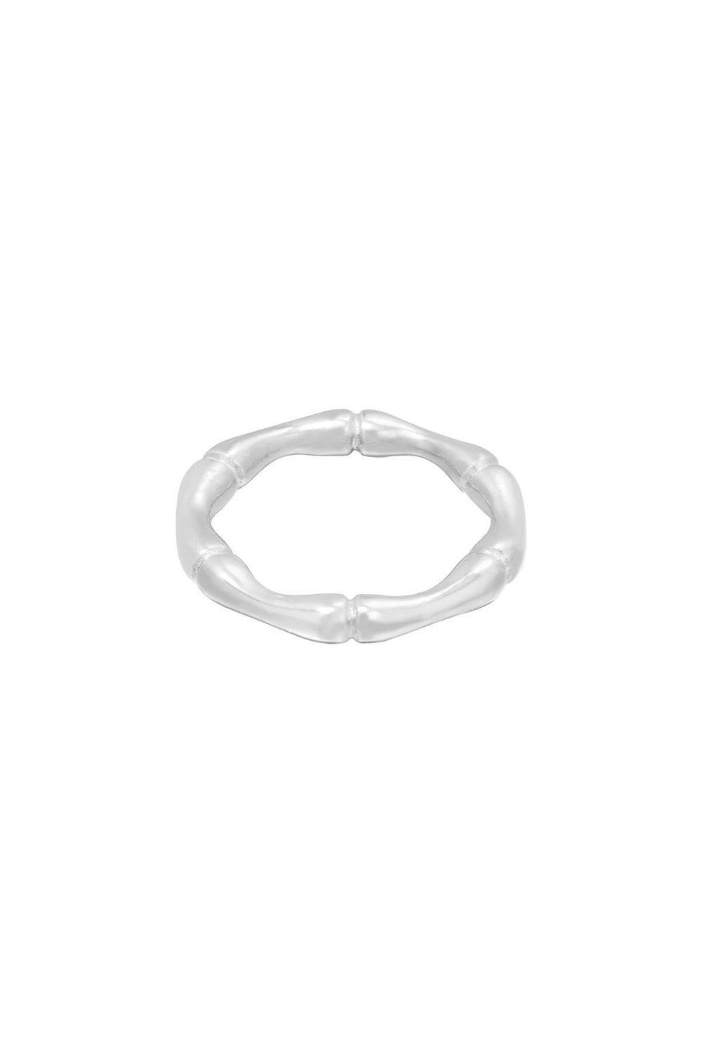 Ring Bamboo Silver Color Stainless Steel 16