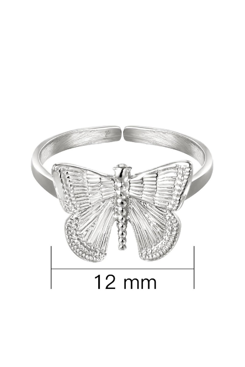Ring Butterfly Silver Color Stainless Steel One size Picture2