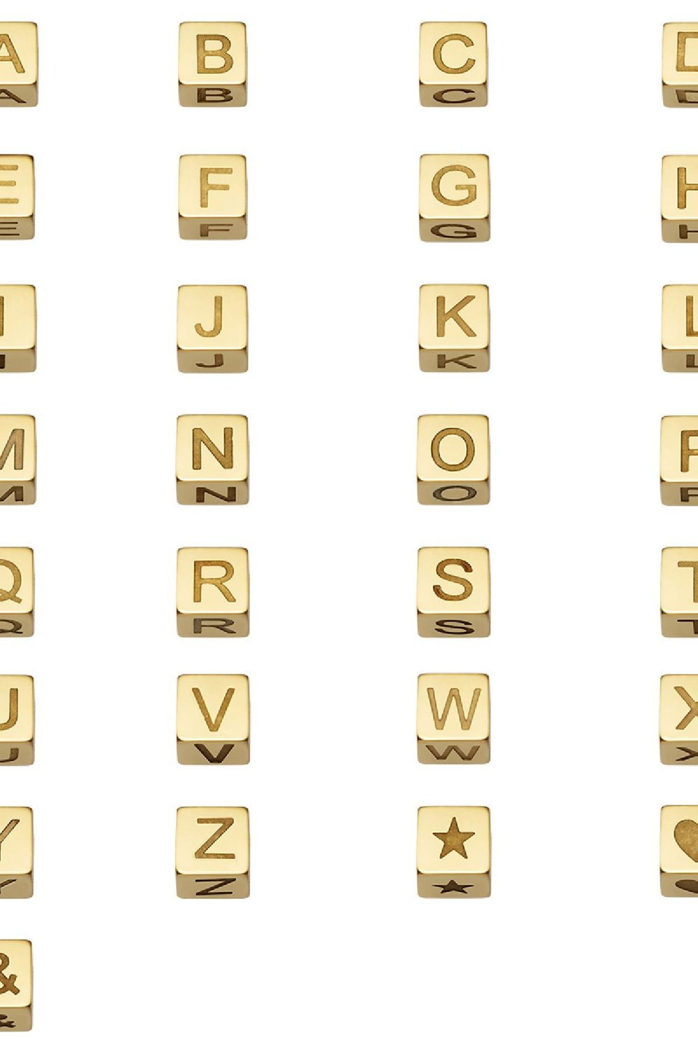 DIY Perles Alphabet Couleur or A Acier inoxydable h5Image3