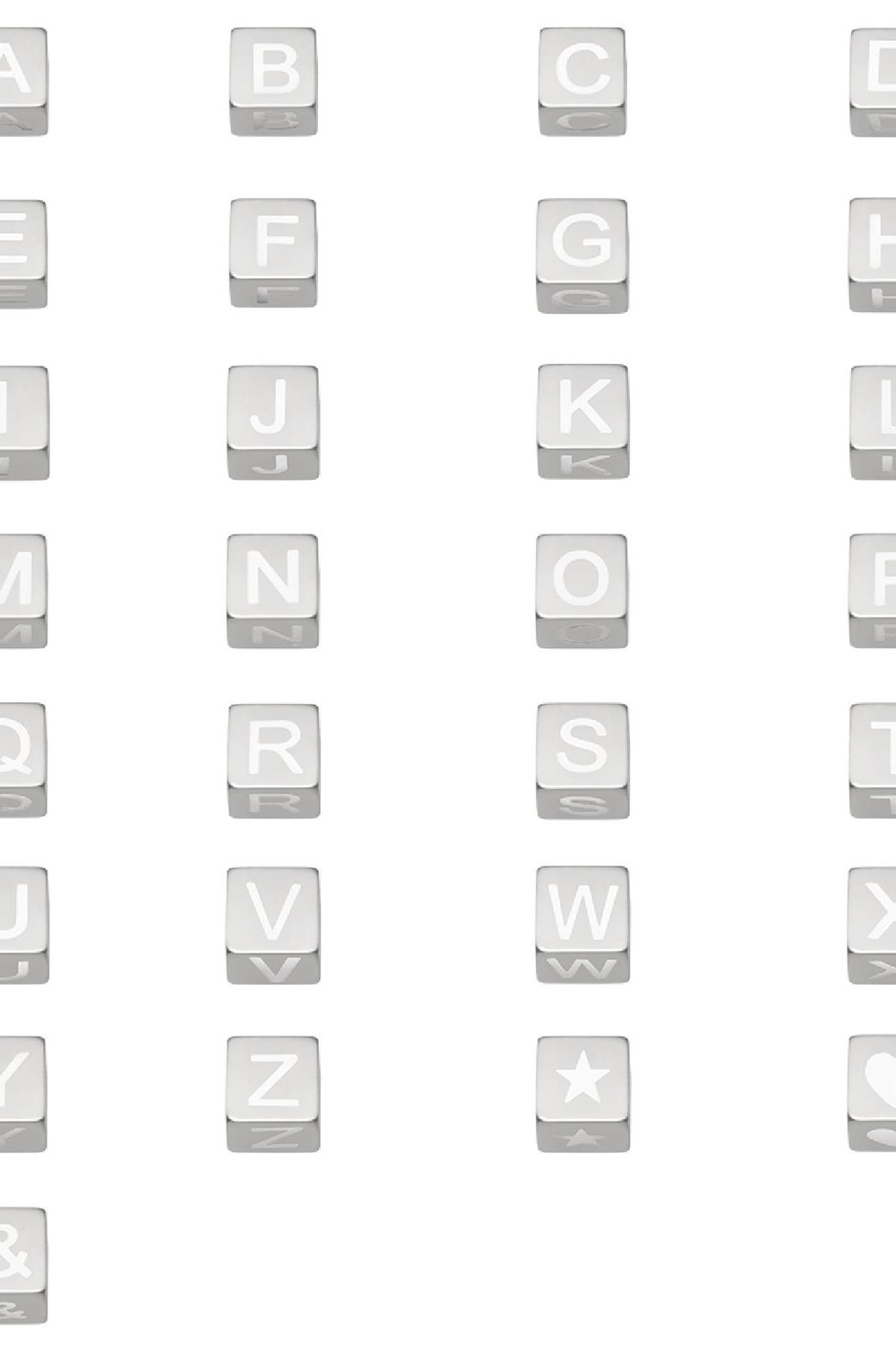 DIY Perles Alphabet Q Argenté Acier inoxydable Image3