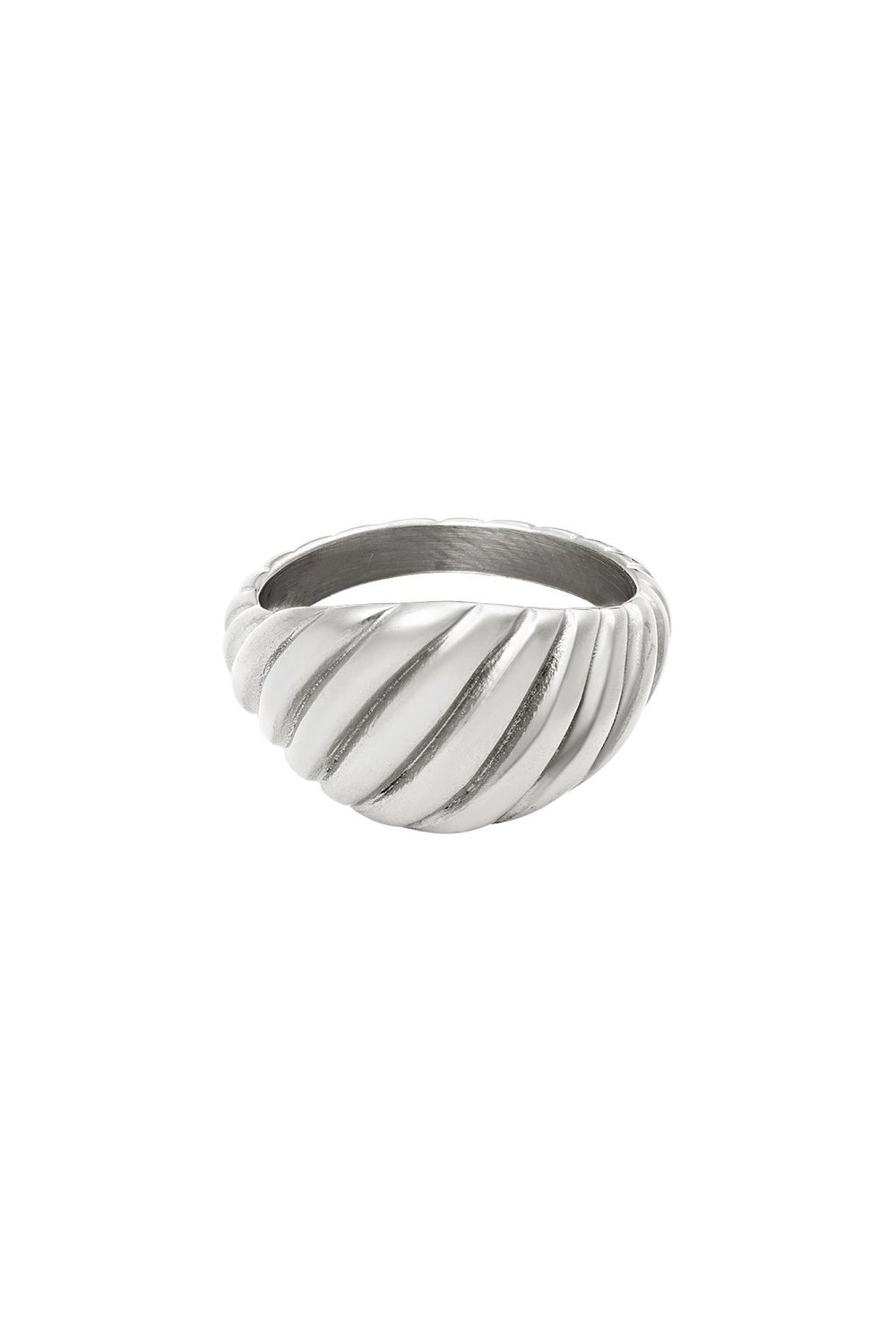 Baquette-Ring Goldfarbe Edelstahl 16