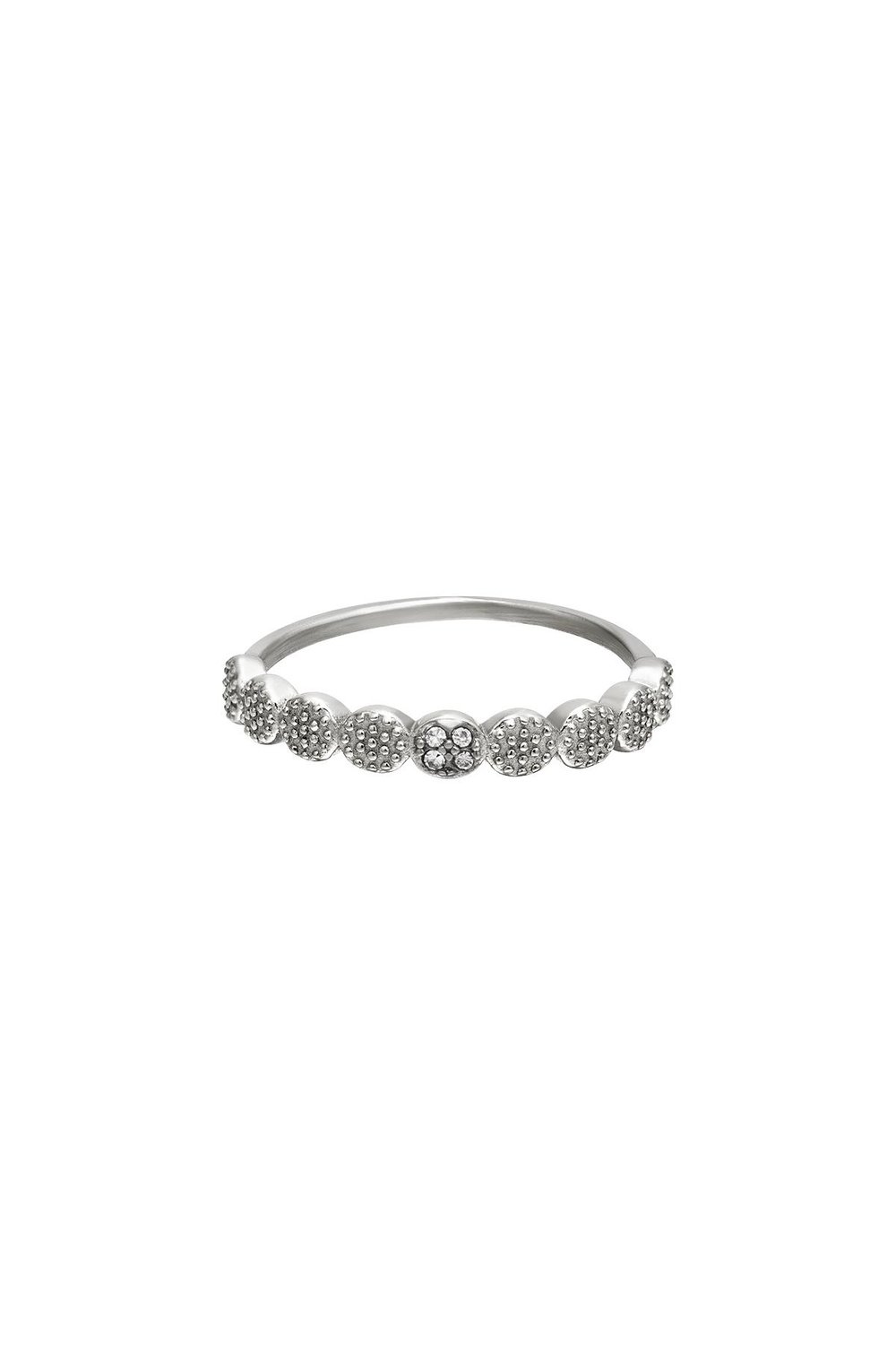 Stainless steel ring spotted Silver Color 16