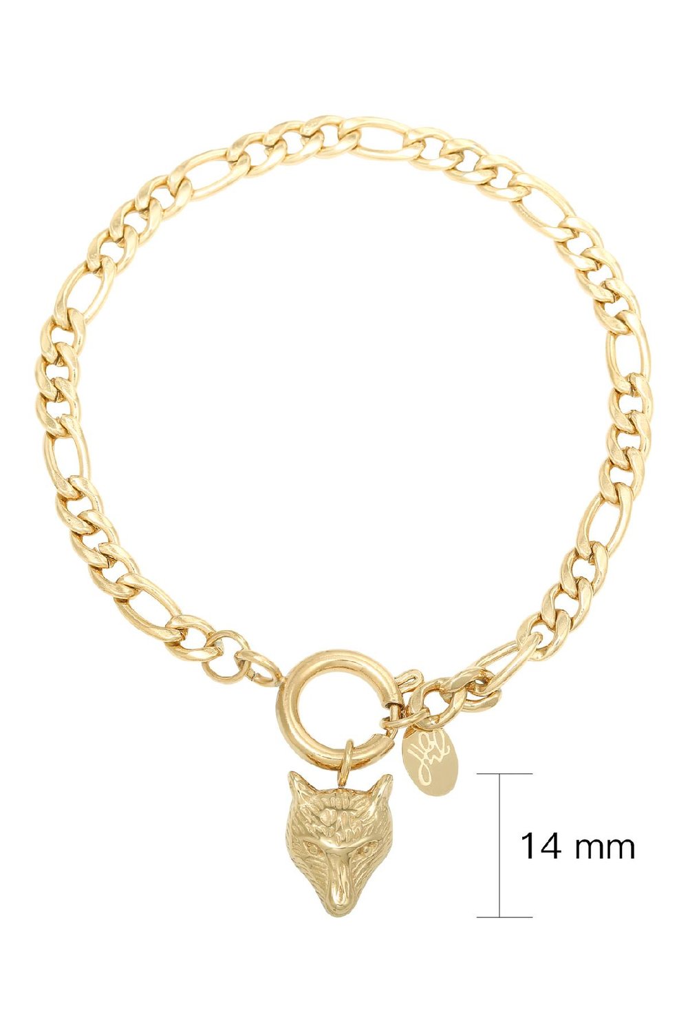 Armband Wolf Goud kleur Stainless Steel h5Afbeelding3