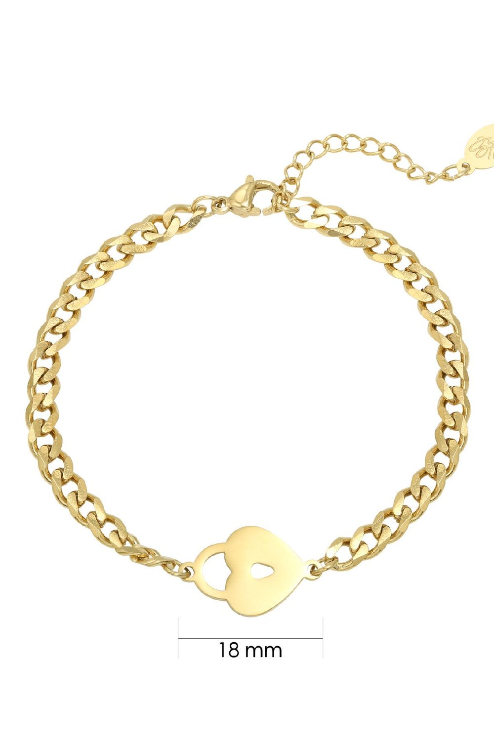 Armband Locked Heart Goud kleur Stainless Steel h5Afbeelding2