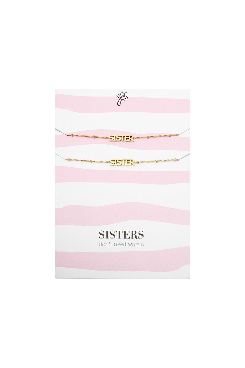 Bracelet  Sisters Don't Need Words Gold Color Stainless Steel