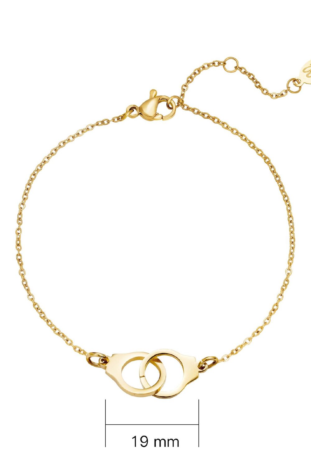 Armband Handcuffs Goud kleur Stainless Steel h5Afbeelding2