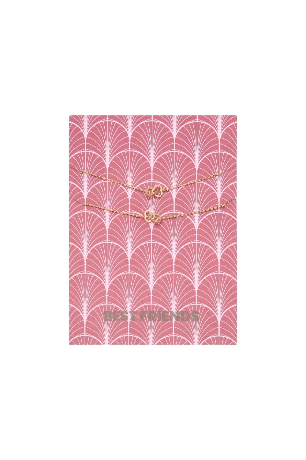 Bracelet Card Best Friends Gold Color Stainless Steel