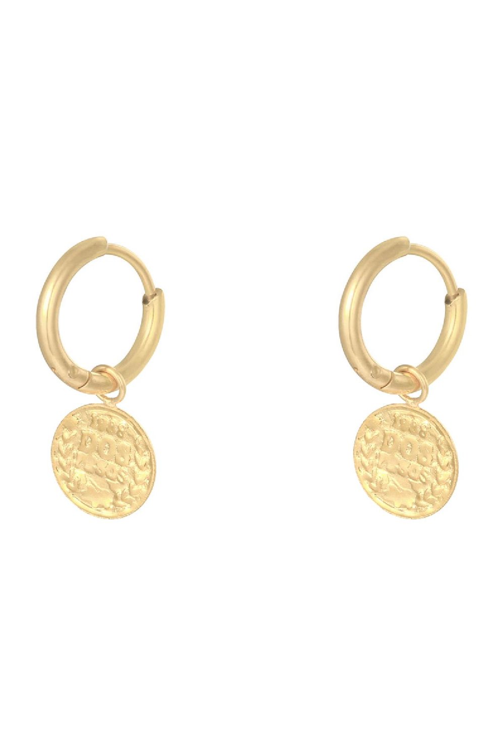 Oorbellen Ancient Coin Goud kleur Stainless Steel h5Afbeelding2