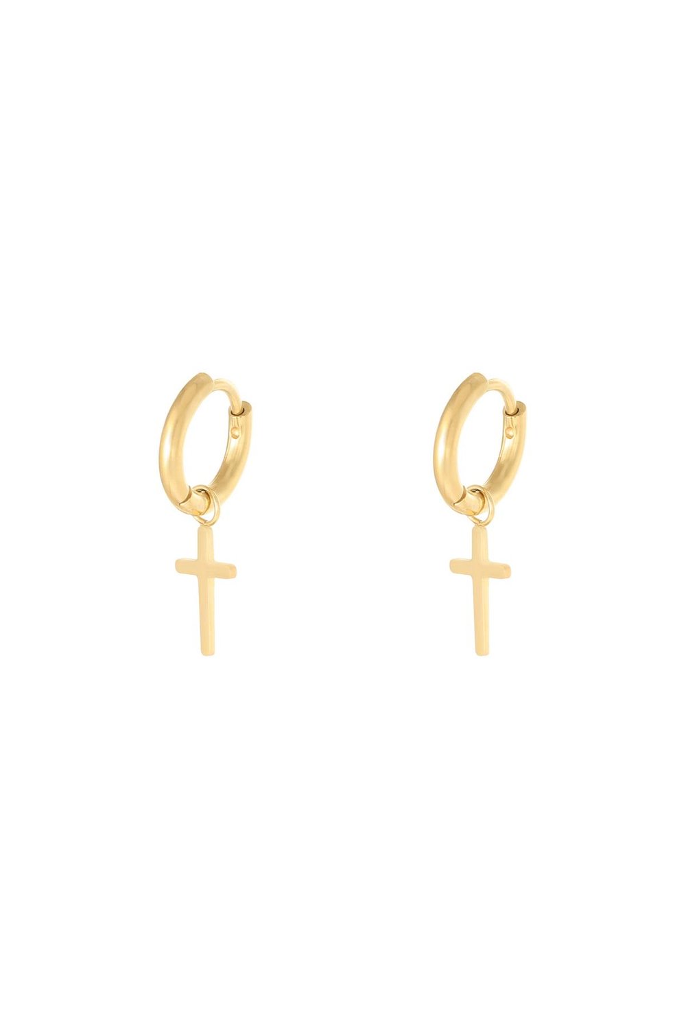 Earrings Faith Silver Color Stainless Steel