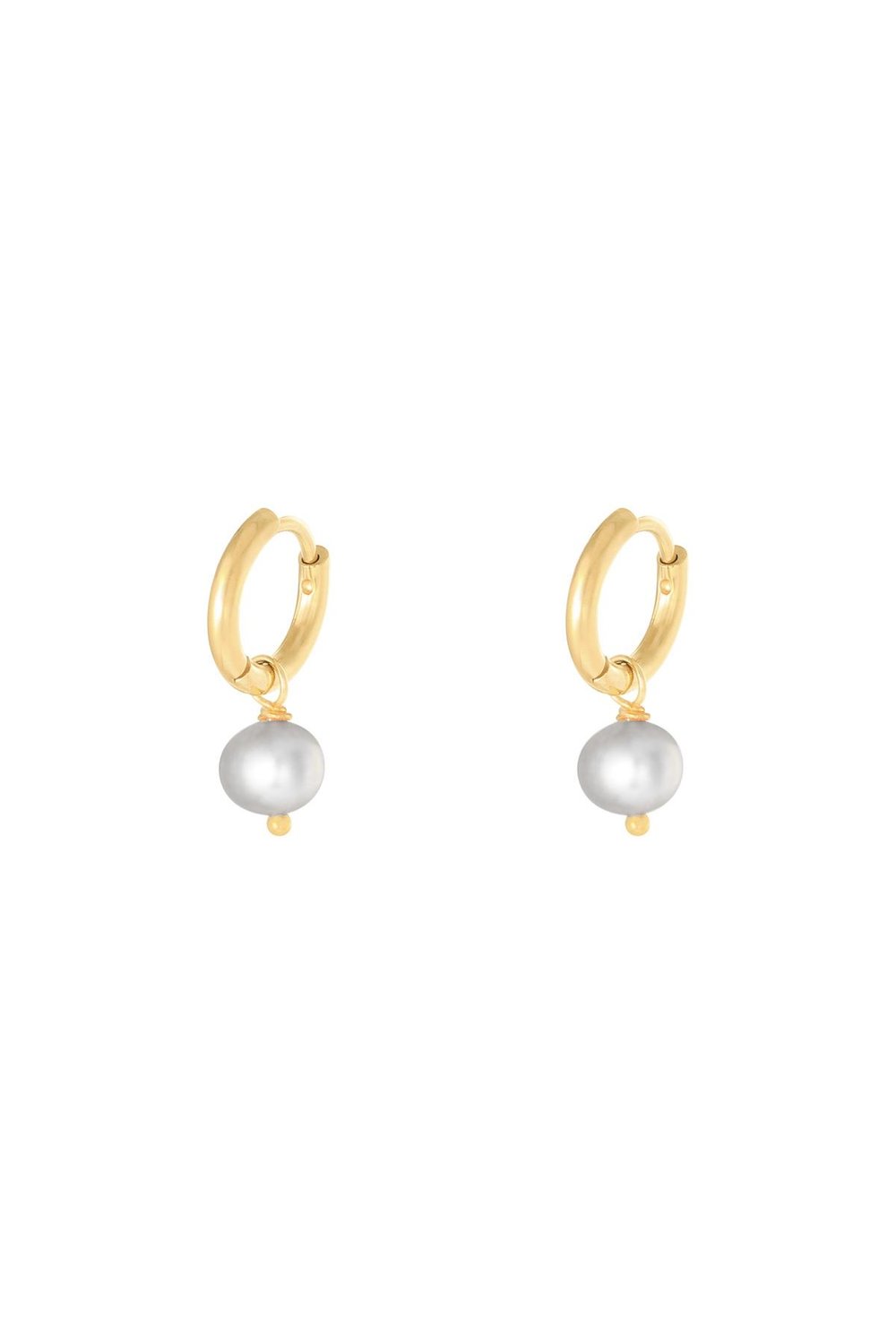 Earrings Pearl Of The Sea Grey Stainless Steel 