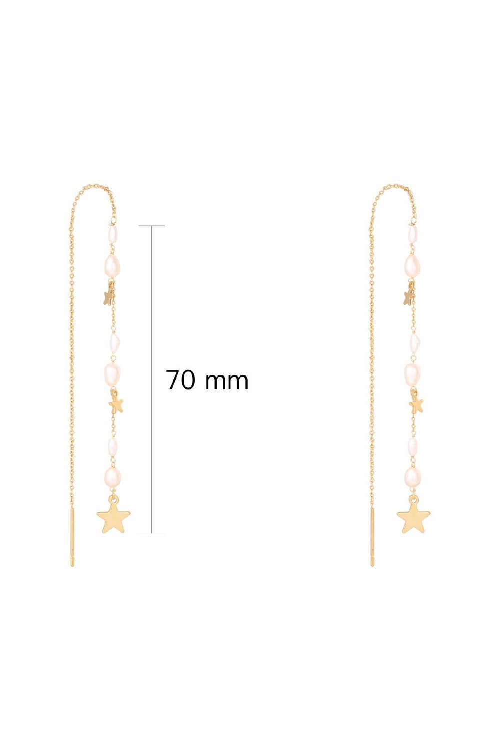 Oorbellen Drop Down Stars Goud kleur Koper h5Afbeelding2