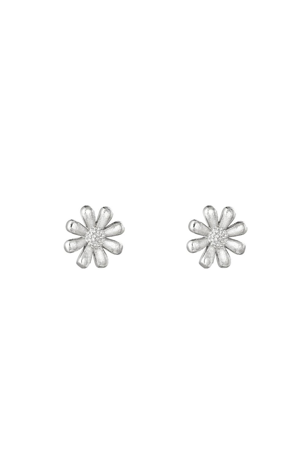 Earrings Shiny Diasy Gold Color Stainless Steel 