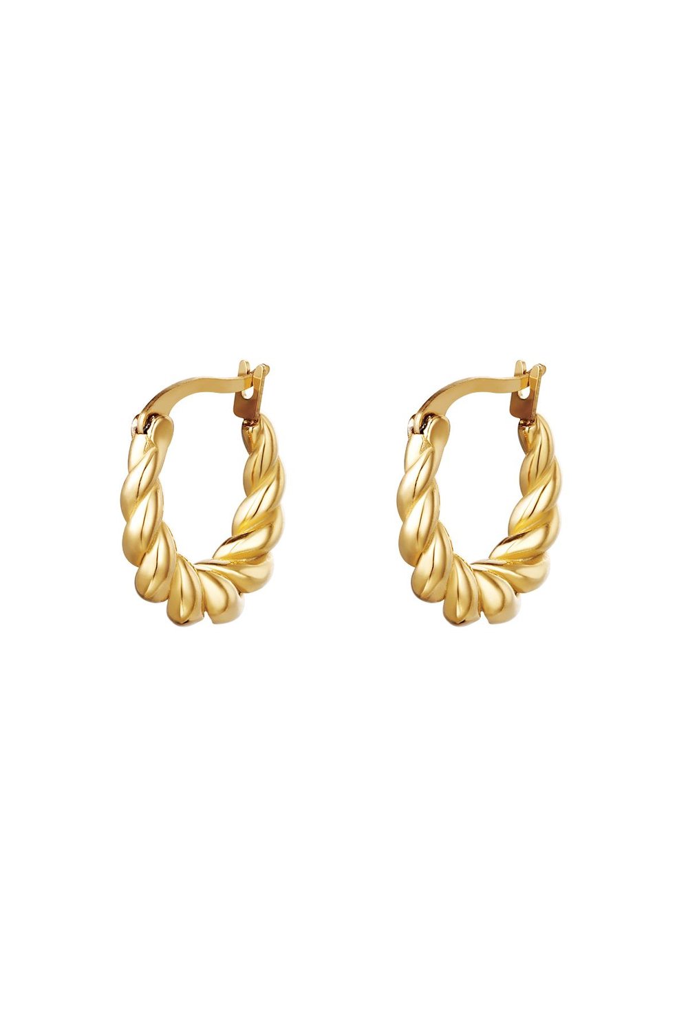 Orecchini Pendenti Twist Gold Stainless Steel 