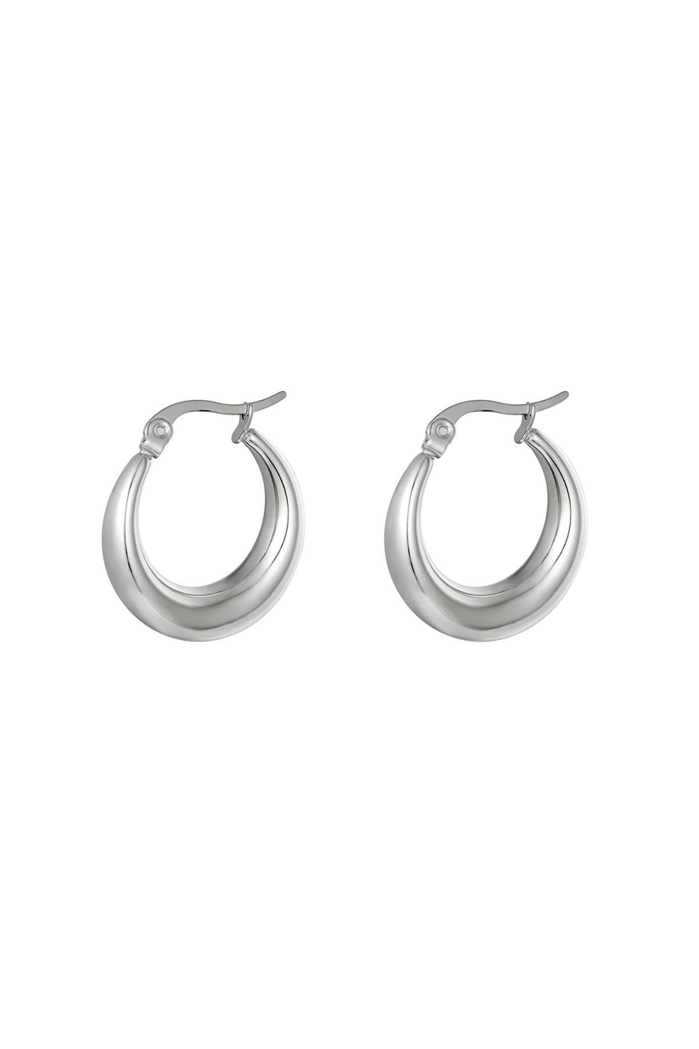 Earrings Arched Gold Color Stainless Steel 