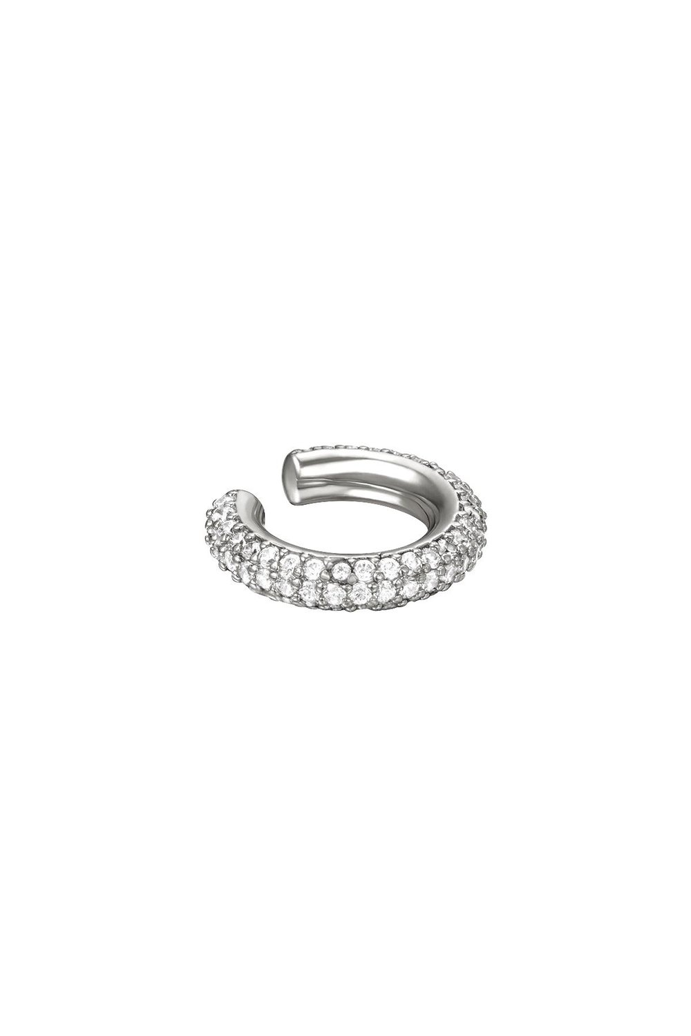 Ear cuff zircon stones Black & Silver Color Copper