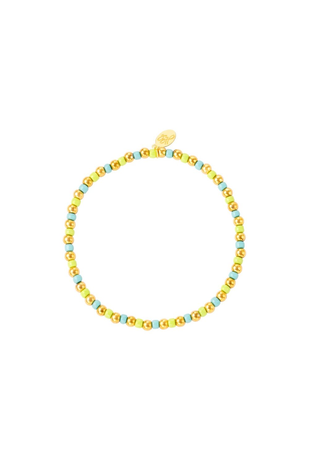 Armband farbige und goldene Perlen Multi Edelstahl